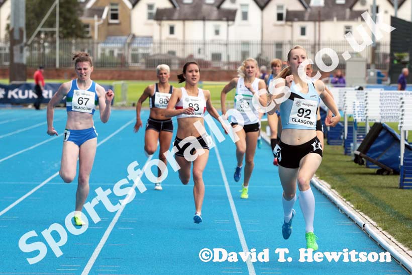 Katy Brown winner of metres at the Scottish Championships, Scotstoun  Stadium, Glasgow.